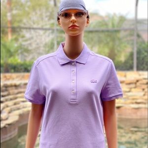 LACOSTE WOMENS STRETCH POLO (10) LAVENDAR